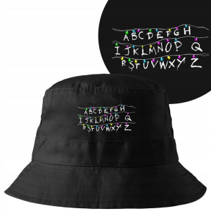 KAPELUSZ BUCKET HAT Czarny STRANGER THINGS Wzory