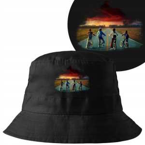 KAPELUSZ BUCKET HAT Czarny STRANGER THINGS Wzory