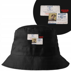 KAPELUSZ BUCKET HAT Czarny STRANGER THINGS Wzory