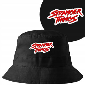KAPELUSZ BUCKET HAT Czarny STRANGER THINGS Wzory