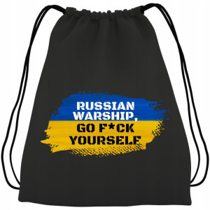 Plecak WOREK Bawełna CZARNY WOLNA UKRAINA STOP WAR
