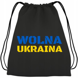 Plecak WOREK Bawełna CZARNY WOLNA UKRAINA STOP WAR