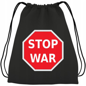 Plecak WOREK Bawełna CZARNY WOLNA UKRAINA STOP WAR