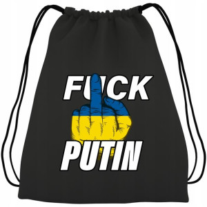 Plecak WOREK Bawełna CZARNY WOLNA UKRAINA STOP WAR