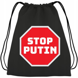 Plecak WOREK Bawełna CZARNY WOLNA UKRAINA STOP WAR