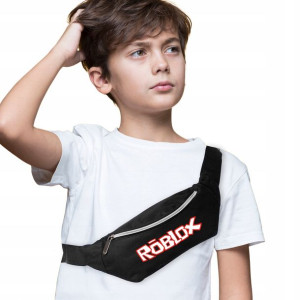 Saszetka Nerka Czarna Szary Zamek wzór ROBLOX 01