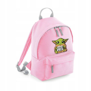 Stylowy Modny PLECAK Różowy wzór BABY YODA 02