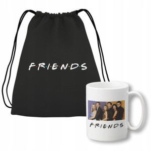 Zestaw KUBEK + Plecak Czarny Prezent FRIENDS 01