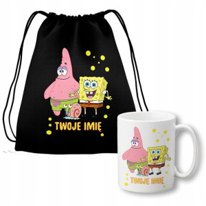 Zestaw KUBEK + Plecak Czarny Prezent SPONGEBOB 01