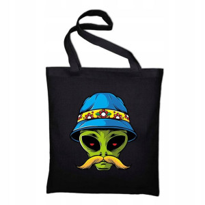 MODNA Torba Ekologiczna Czarna Prezent ALIEN 06