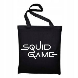 Czarna TORBA Shopper EKO Prezent SQUID GAME WZORY