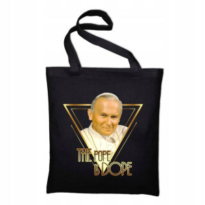 Czarna TORBA Shopper na ramię Ekologiczn PAPIEŻ 01