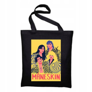 Czarna TORBA Shopper na ramię Prezent MANESKIN 06