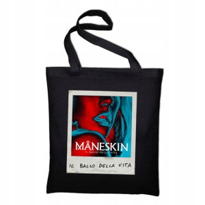 Czarna TORBA Shopper na ramię Prezent MANESKIN 07