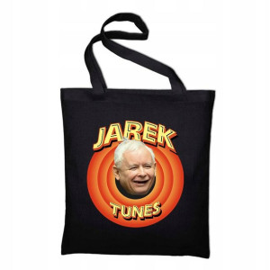 Czarna TORBA Shopper na ramię Prezes KACZYŃSKI 01