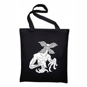 TORBA Shopper Czarna ECO STRANGER THINGS Wzory