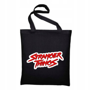 TORBA Shopper Czarna ECO STRANGER THINGS Wzory