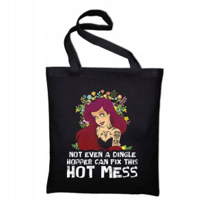 TORBA Shopper Czarna na zakupy ECO z Modnym WZOREM