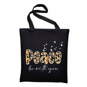 TORBA Shopper Czarna na zakupy ECO z Modnym WZOREM