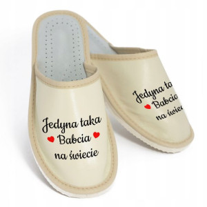 KAPCIE Pantofle SKÓRZANE Prezent DZIEŃ BABCI - 38