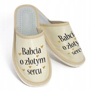 KAPCIE Pantofle SKÓRZANE Prezent DZIEŃ BABCI - 38