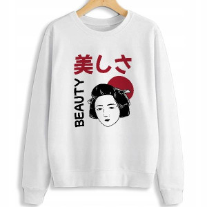 BLUZA Damska Biała M/164cm ANIME HARAJUKU STYLE