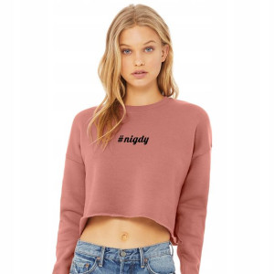 Modna BLUZA Damska CROP TOP Różowa M Wiele Wzorów