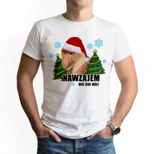 KOSZULKA Męska 3XL BIAŁ ŚWIĄTECZNA ZABAWNY Prezent