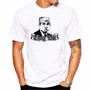 KOSZULKA Męska Biała L The Office Prison MIKE 01