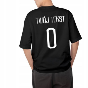 KOSZULKA Męska Sportowa CZARNA WŁASNY NAPIS - 3XL