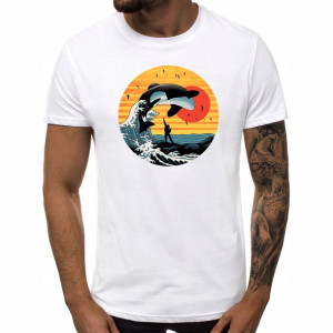 Koszulka T-shirt M BIAŁY Męska Uwolnić ORKĘ 01