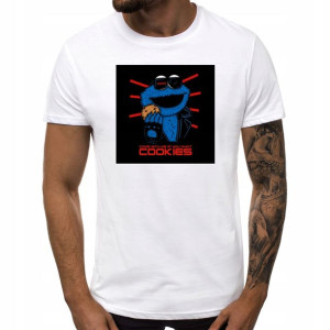 KOSZULKA T-shirt M Męski Biały COOKIE MONSTER 02
