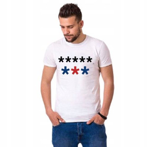 KOSZULKA T-Shirt Męski Biały Ruch Ośmiu Gwiazd M