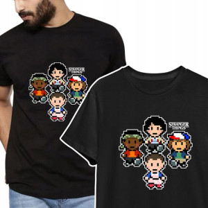 KOSZULKA T-shirt Męski STRANGER THINGS Wzory - XL