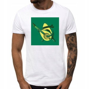 Koszulka T-shirt S BIAŁY Męska wzór AVOCADO 01