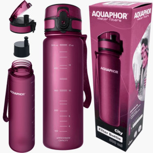 Butelka bidon filtrująca Aquaphor 0,5L City bordowa
