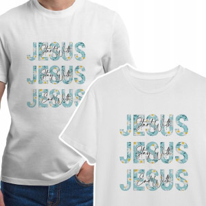 Modna KOSZULKA T-shirt Religijny Męski JESUS - L