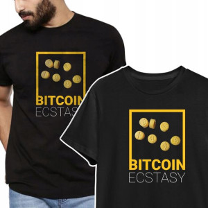 Modny T-shirt KOSZULKA Męska BITCOIN ECSTASY - S
