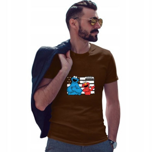 T-SHIRT M Męski Czekoladowy COOKIE MONSTER 04