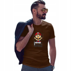 T-SHIRT XL Męski Czekoladowy MARIO ESCOBAR 01