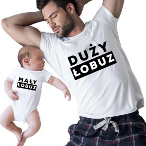 ZESTAW Koszulka + Body dla TATY i Dziecka ŁOBUZ