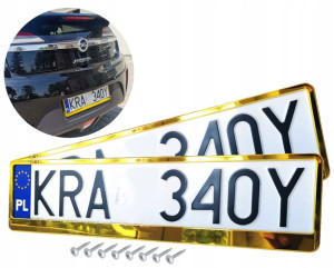 Ramki Na Rejestracje Metalizowane Złoty Chrom