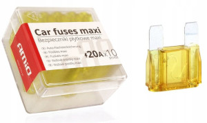 Bezpieczniki samochodowe MAXI pudełko 10szt 20A