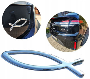 Rybka Emblemat 3d Aluminium Chrześcijanin Katolik
