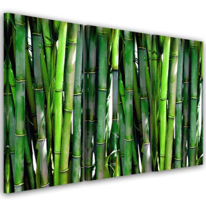 OBRAZ TRYPTYK Bambus Las Natura Zielony 120x60