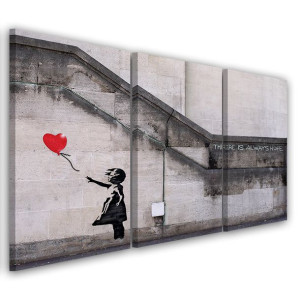 OBRAZ TRYPTYK Banksy Dziewczynka Balon 90x60