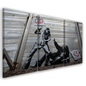 OBRAZ TRYPTYK Banksy Mural Street Art 120x60