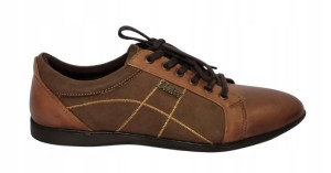 Dericco 1268 Półbuty Męskie Brązowe Nubuk R40
