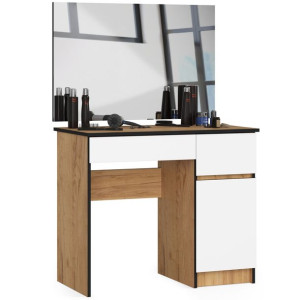 Toaletka Kosmetyczna Z Lustrem P-2/sl 900x600 Prawa Dąb Craft / Biała