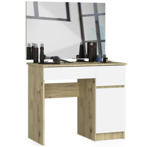 Toaletka Kosmetyczna Z Lustrem P-2/sl 900x600 Prawa Dąb Artisan / Biała